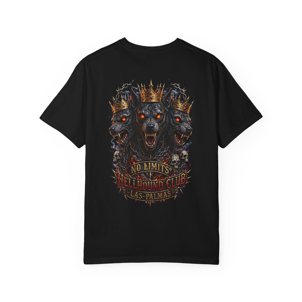 No Limits Hellhound Club T‑Shirt — Triple-Headed Wolf Graphic Tee