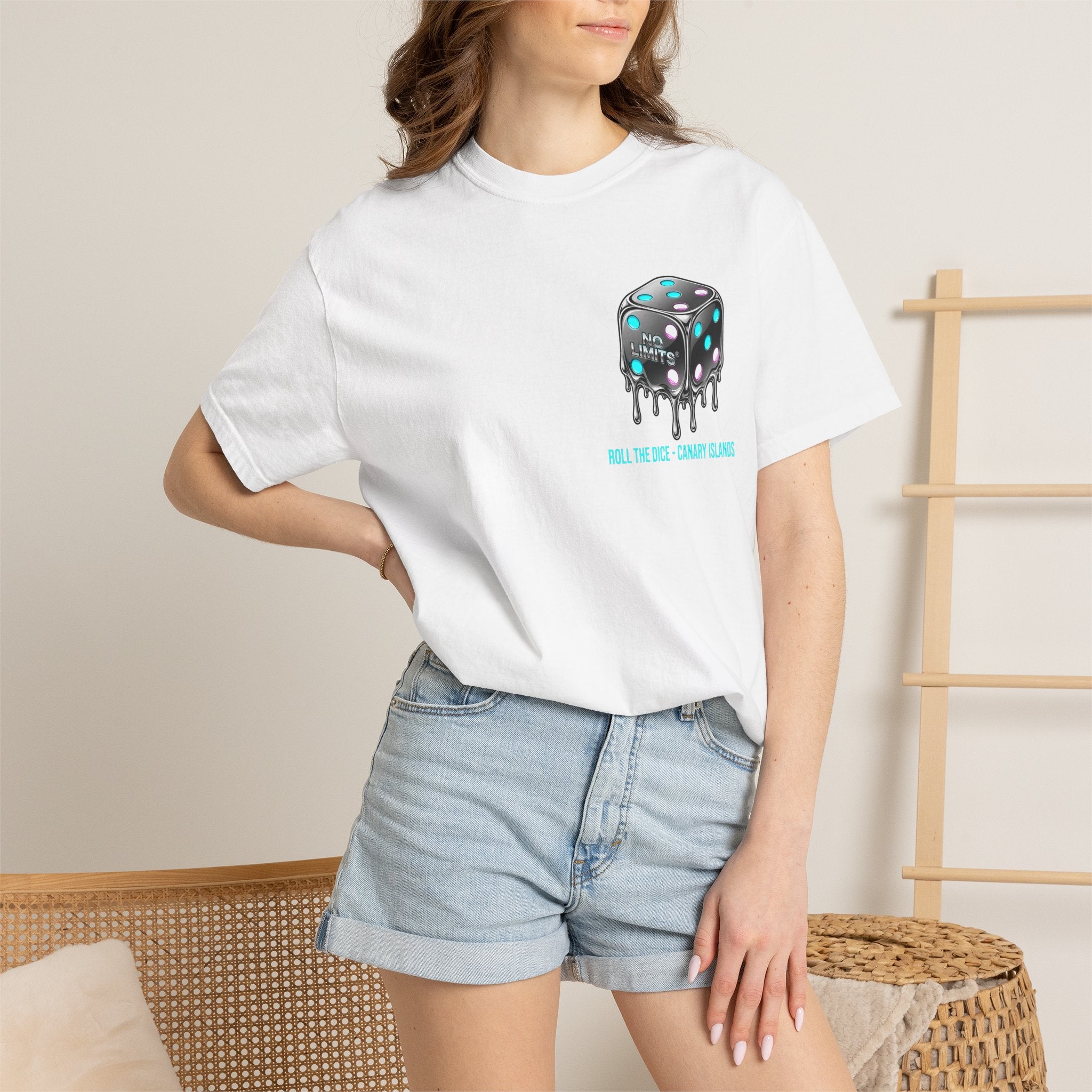 Melting Dice T-Shirt — "No Limits" Canary Islands Graphic Tee
