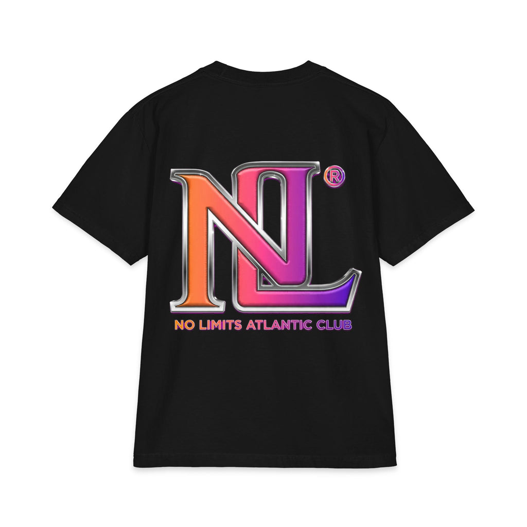 No Lights Atlantic Club Logo T‑Shirt — Retro Gradient NL Chest & Back Tee
