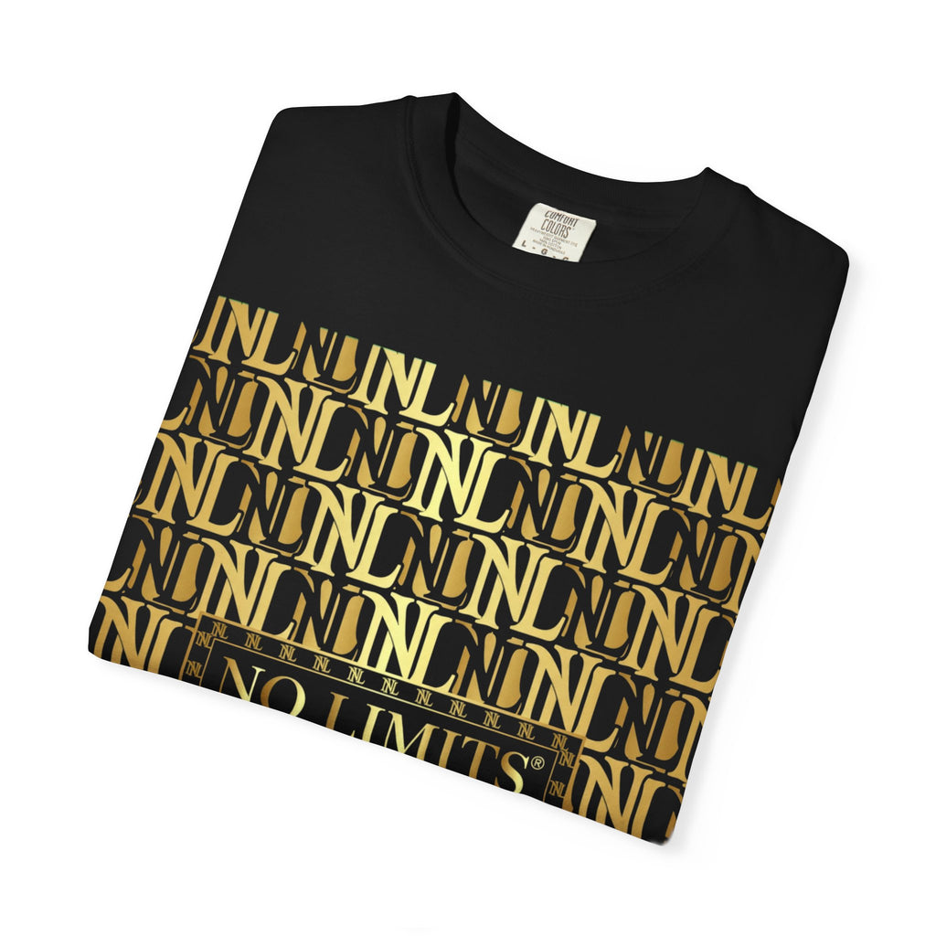 No Limits Gold Pattern T-Shirt — Motivational Graphic Tee