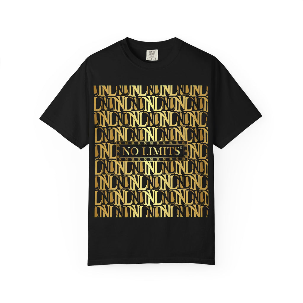 No Limits Gold Pattern T-Shirt — Motivational Graphic Tee
