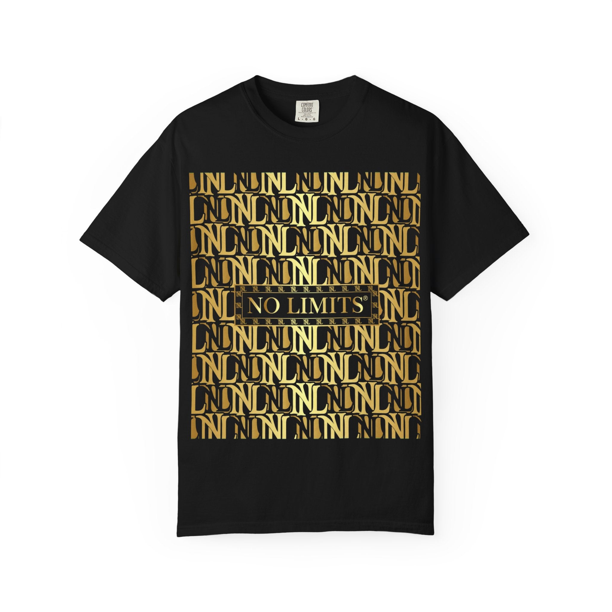 No Limits Gold Pattern T-Shirt — Motivational Graphic Tee