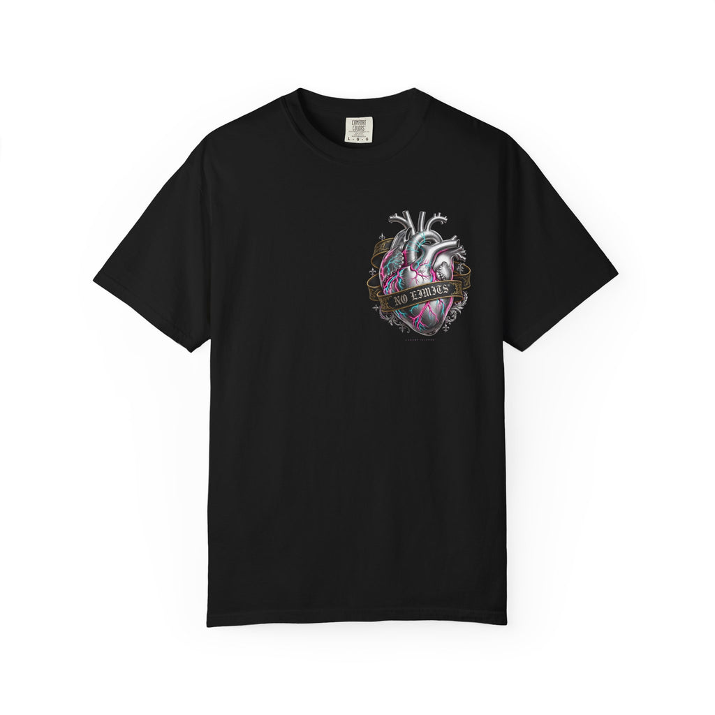 Anatomical Heart Graphic Tee — 'No Lovers' Vintage Tattoo Style T-Shirt