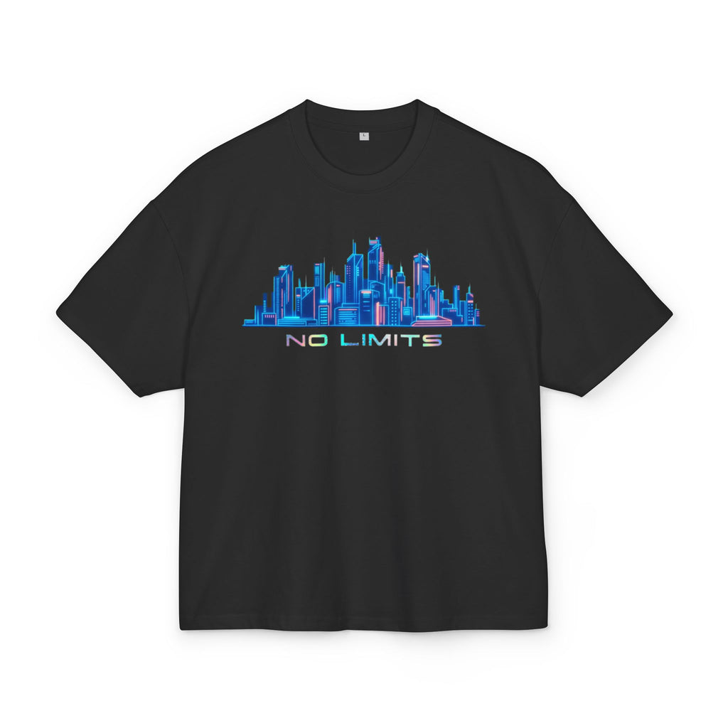 No Limits Cityscape Tee — Cyberpunk Skyline Graphic T-Shirt