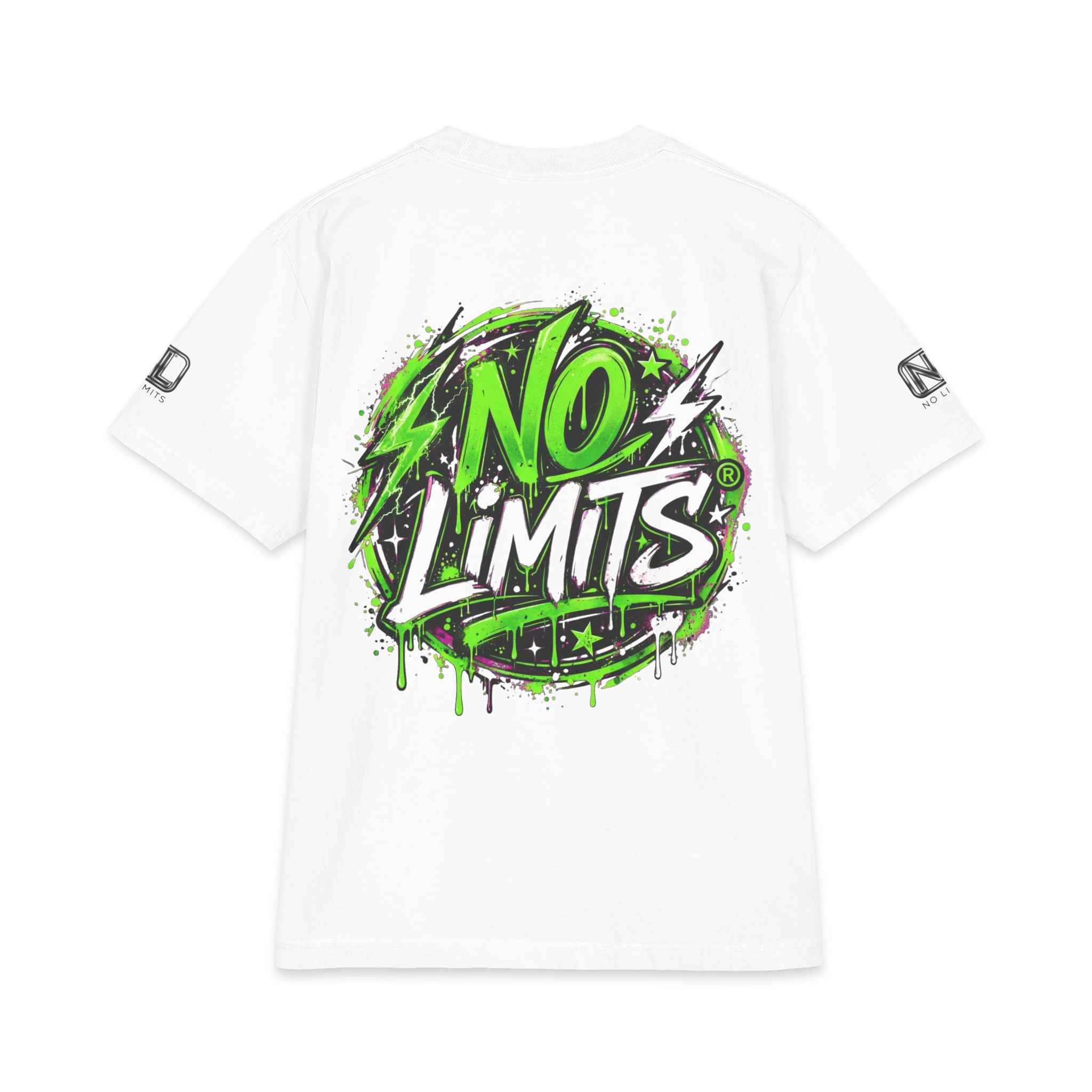 No Limits Graphic Tee — Bold Neon Streetwear Short Sleeve