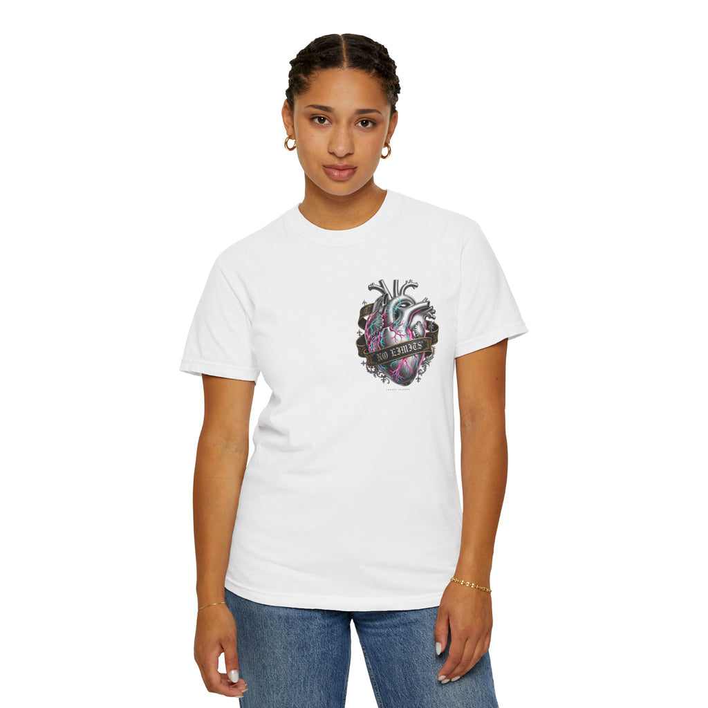 Anatomical Heart Graphic Tee — 'No Lovers' Vintage Tattoo Style T-Shirt