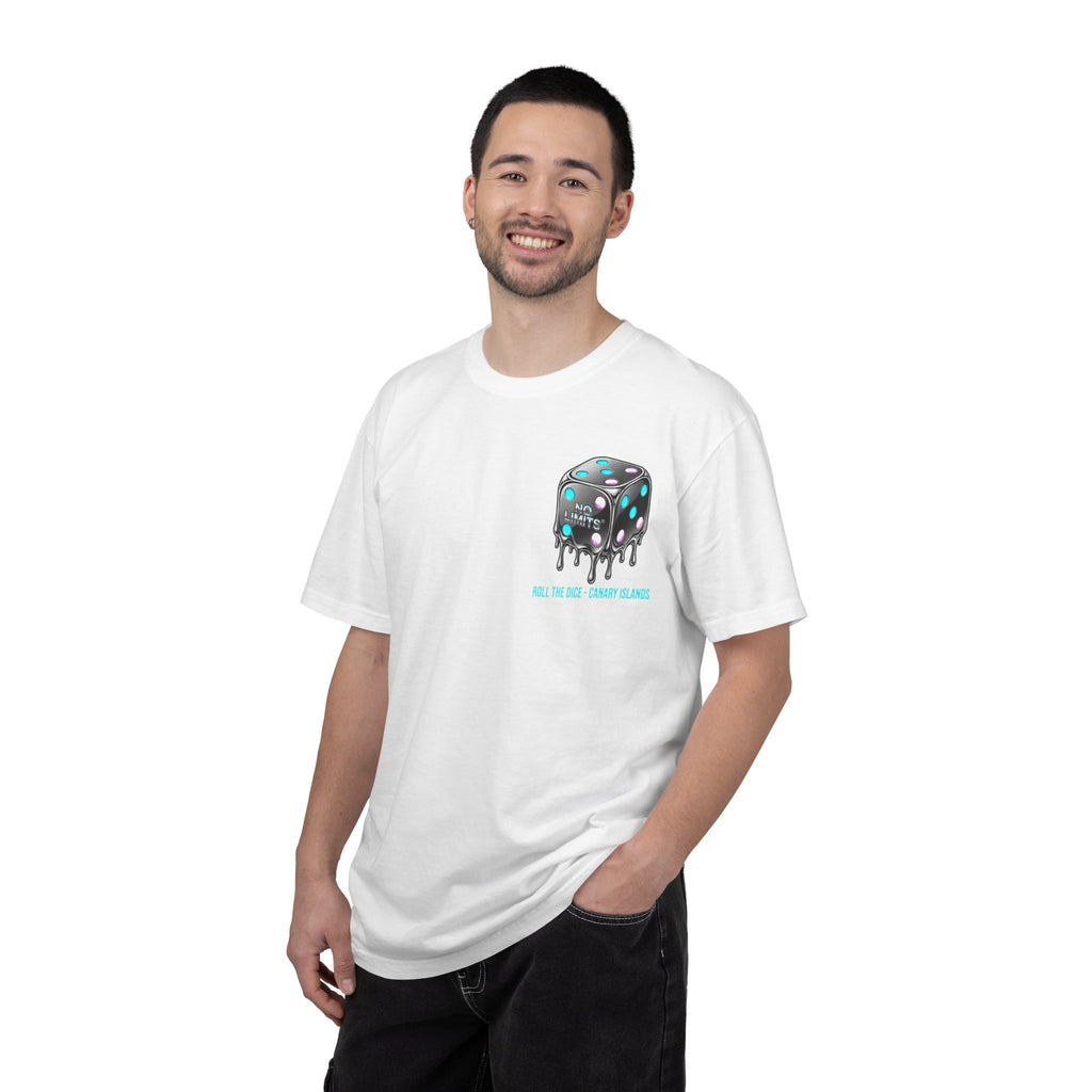 Melting Dice T-Shirt — "No Limits" Canary Islands Graphic Tee
