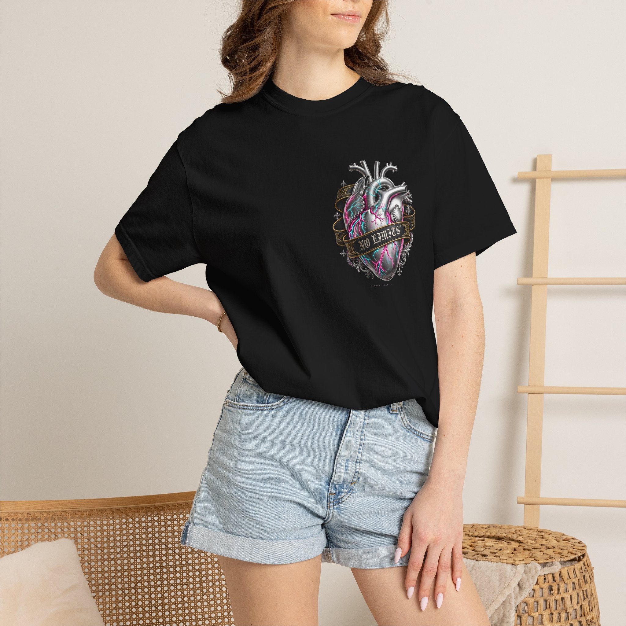 Anatomical Heart Graphic Tee — 'No Lovers' Vintage Tattoo Style T-Shirt