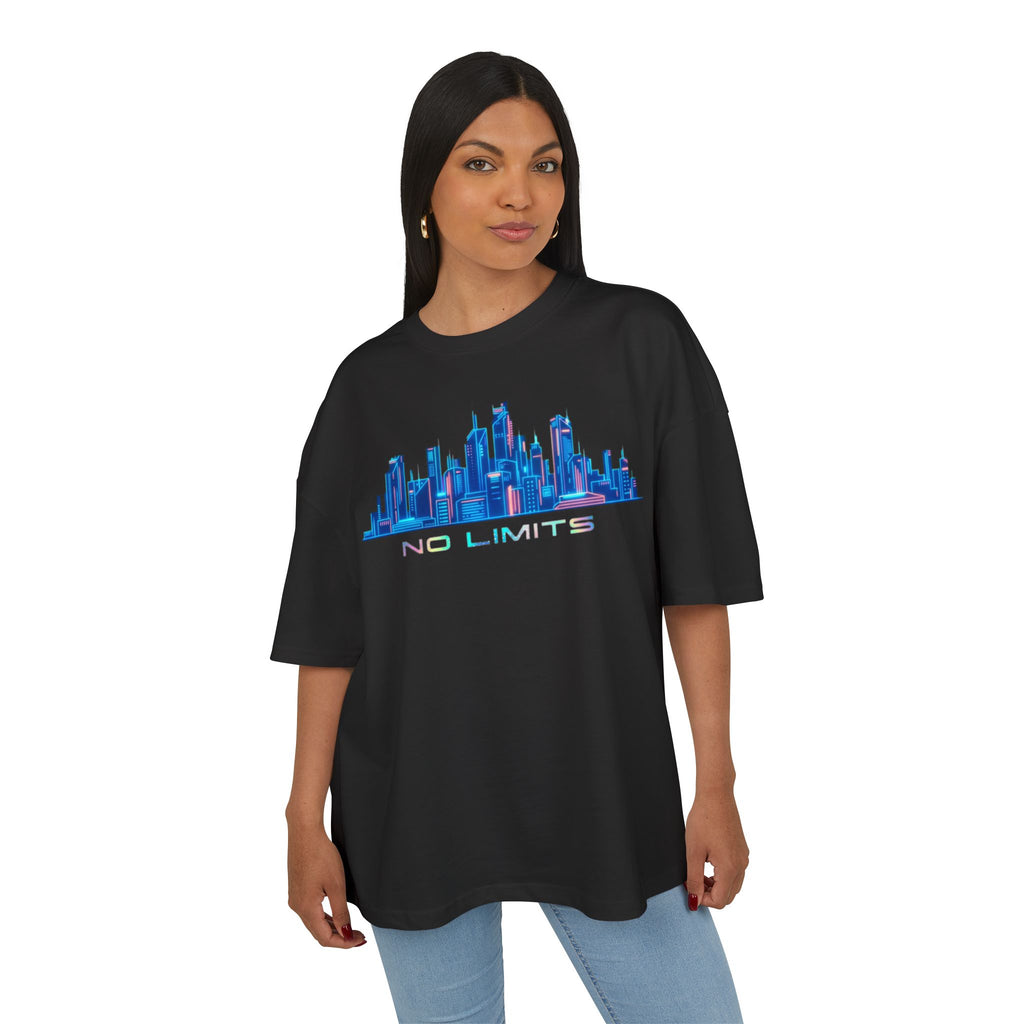 No Limits Cityscape Tee — Cyberpunk Skyline Graphic T-Shirt