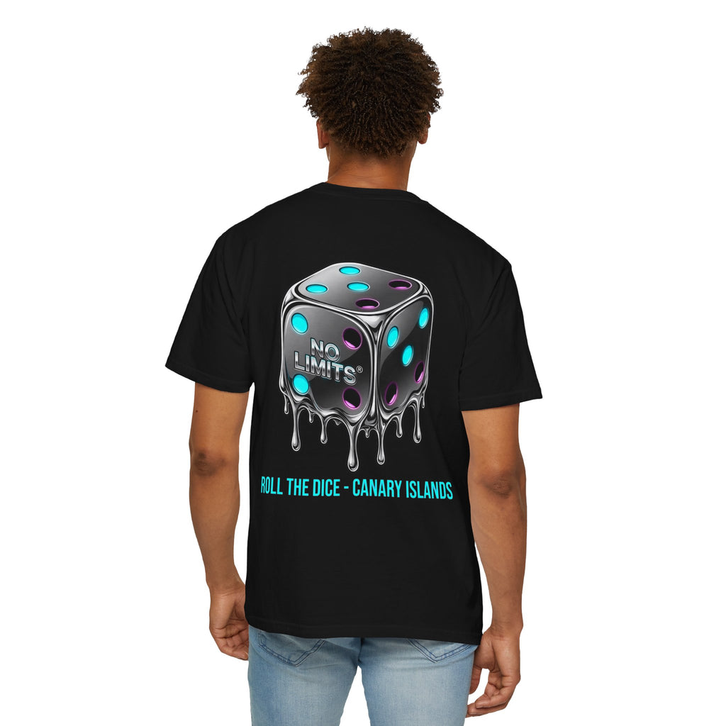 Melting Dice T-Shirt — "No Limits" Canary Islands Graphic Tee