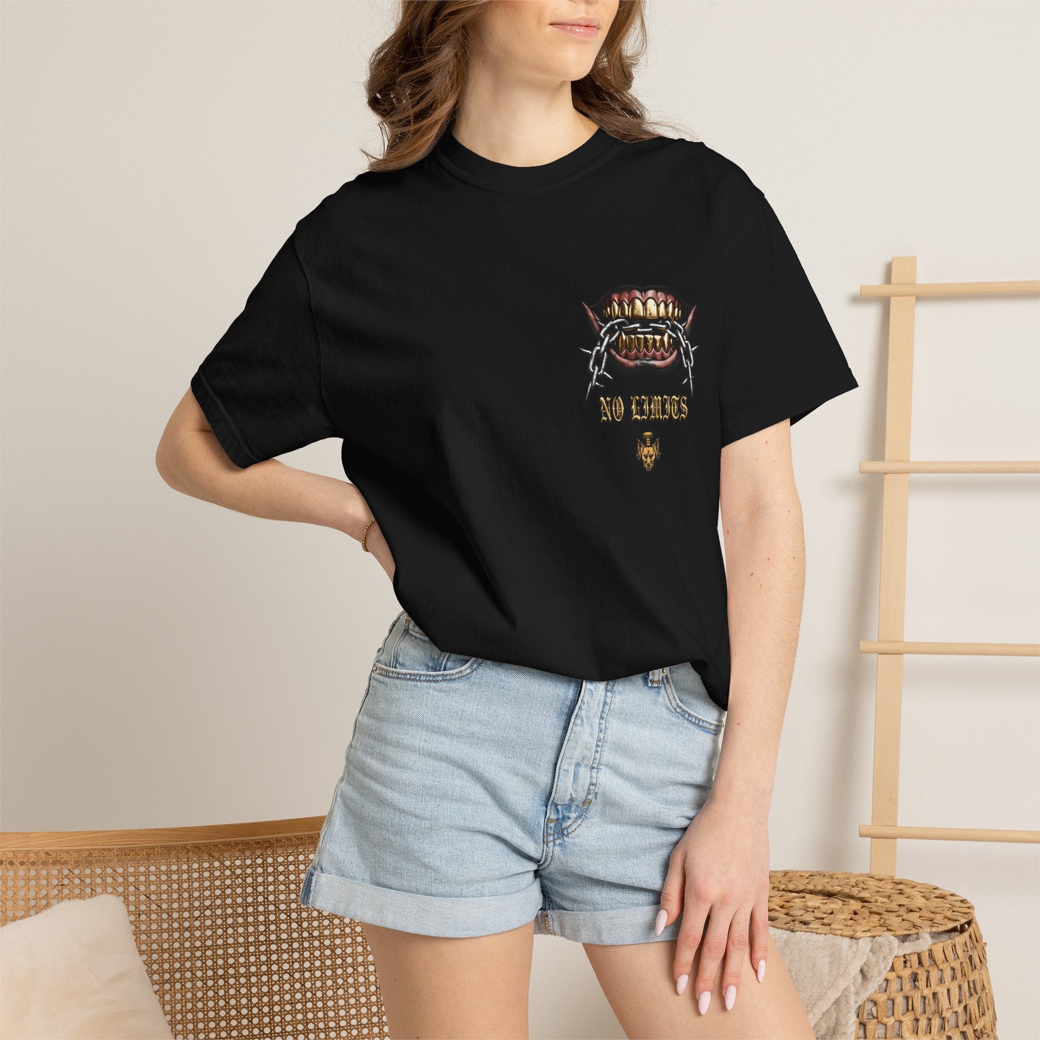 No Limits Hellhound Club T‑Shirt — Triple-Headed Wolf Graphic Tee
