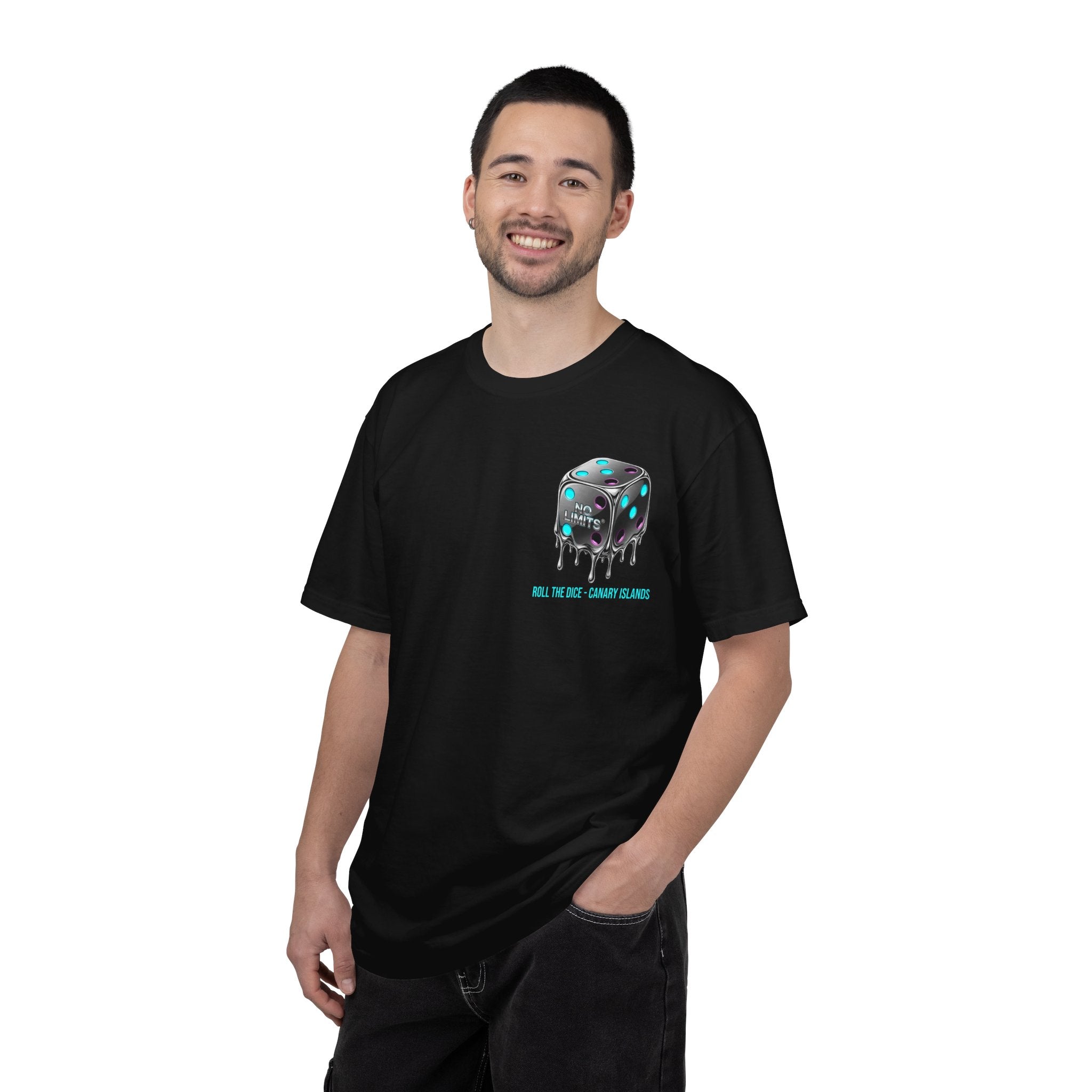 Melting Dice T-Shirt — "No Limits" Canary Islands Graphic Tee