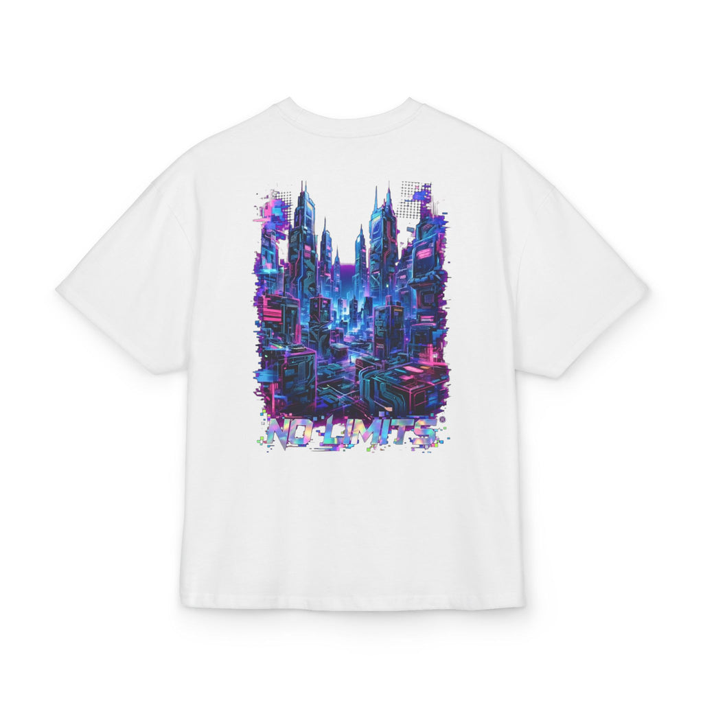 No Limits Cityscape Tee — Cyberpunk Skyline Graphic T-Shirt