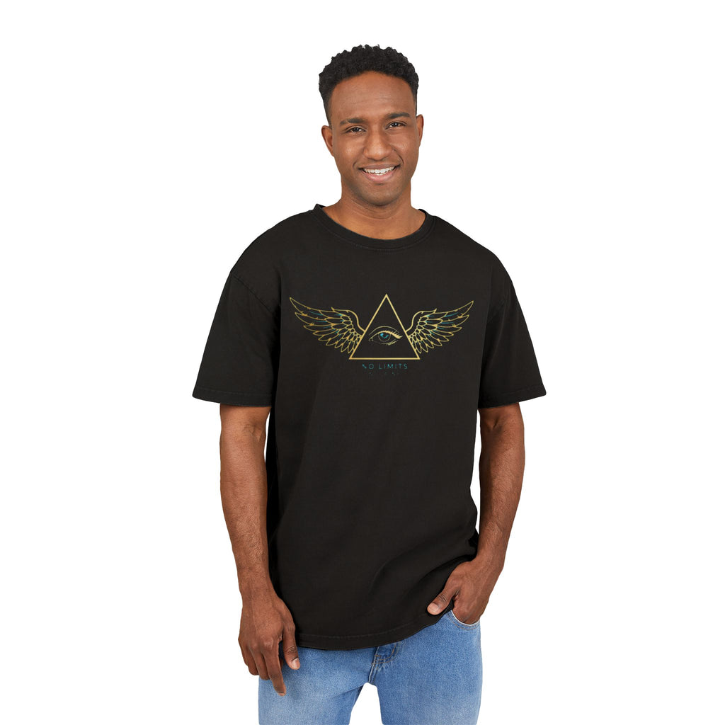 No Limits Unchained Tee — Winged All-Seeing Eye Acid Wash T-Shirt