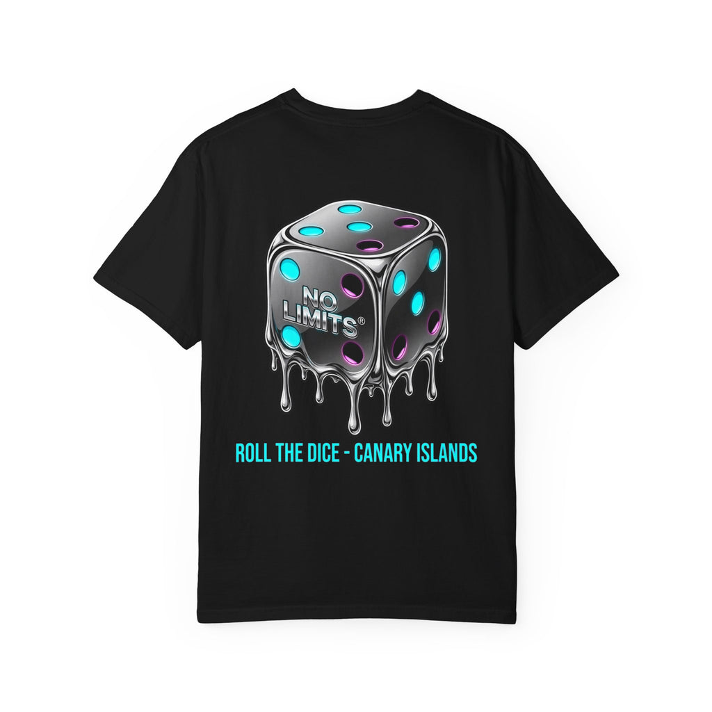 Melting Dice T-Shirt — "No Limits" Canary Islands Graphic Tee
