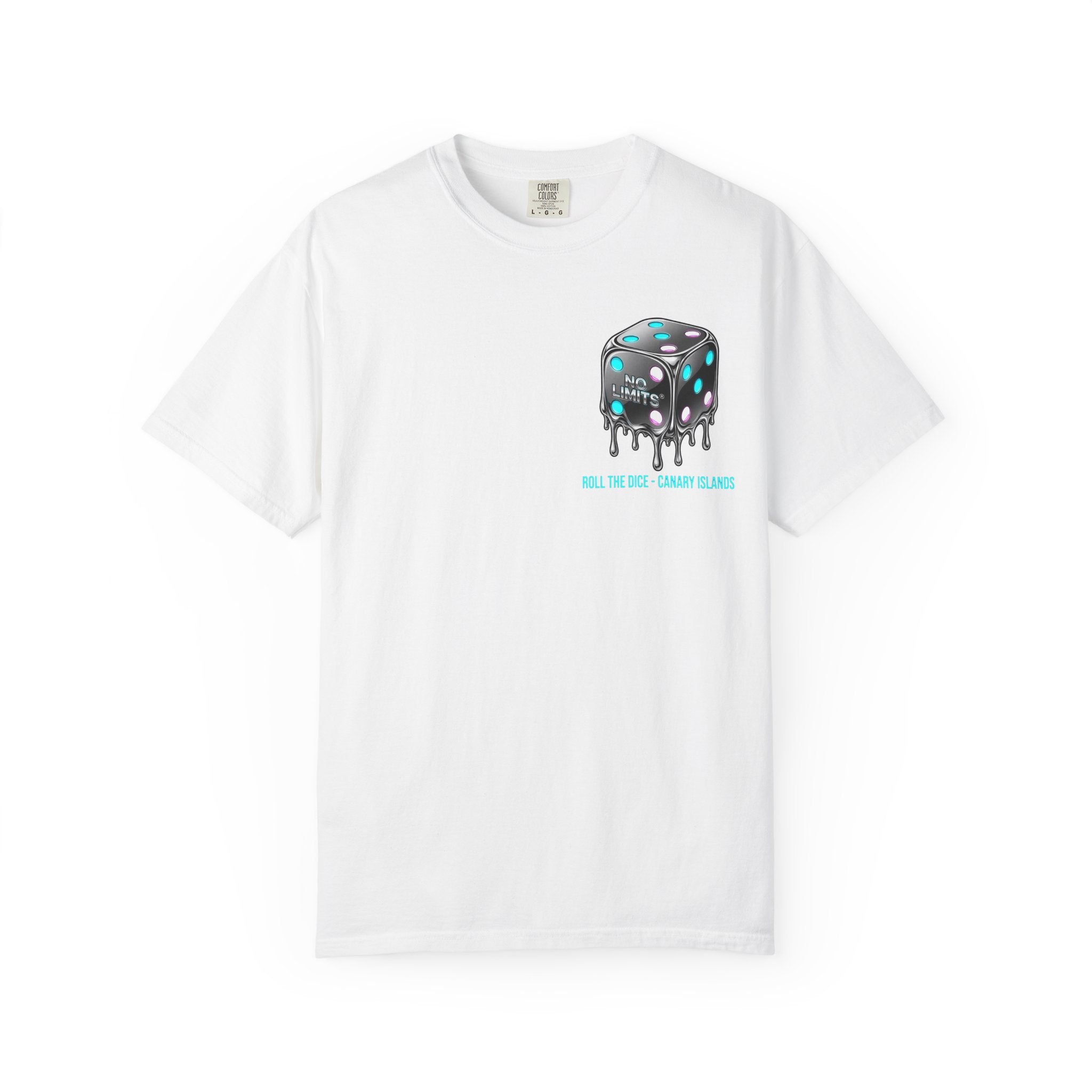 Melting Dice T-Shirt — "No Limits" Canary Islands Graphic Tee
