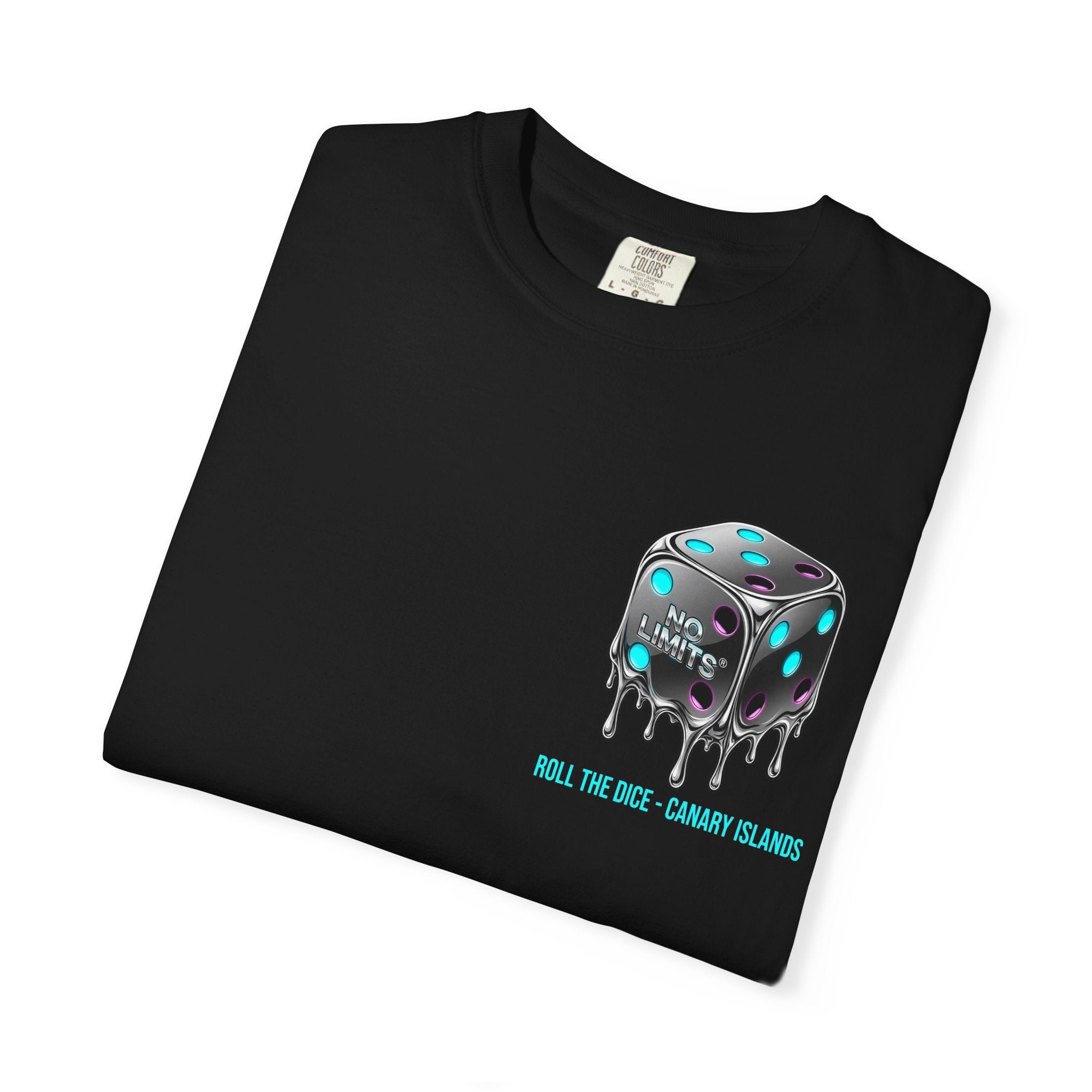 Melting Dice T-Shirt — "No Limits" Canary Islands Graphic Tee