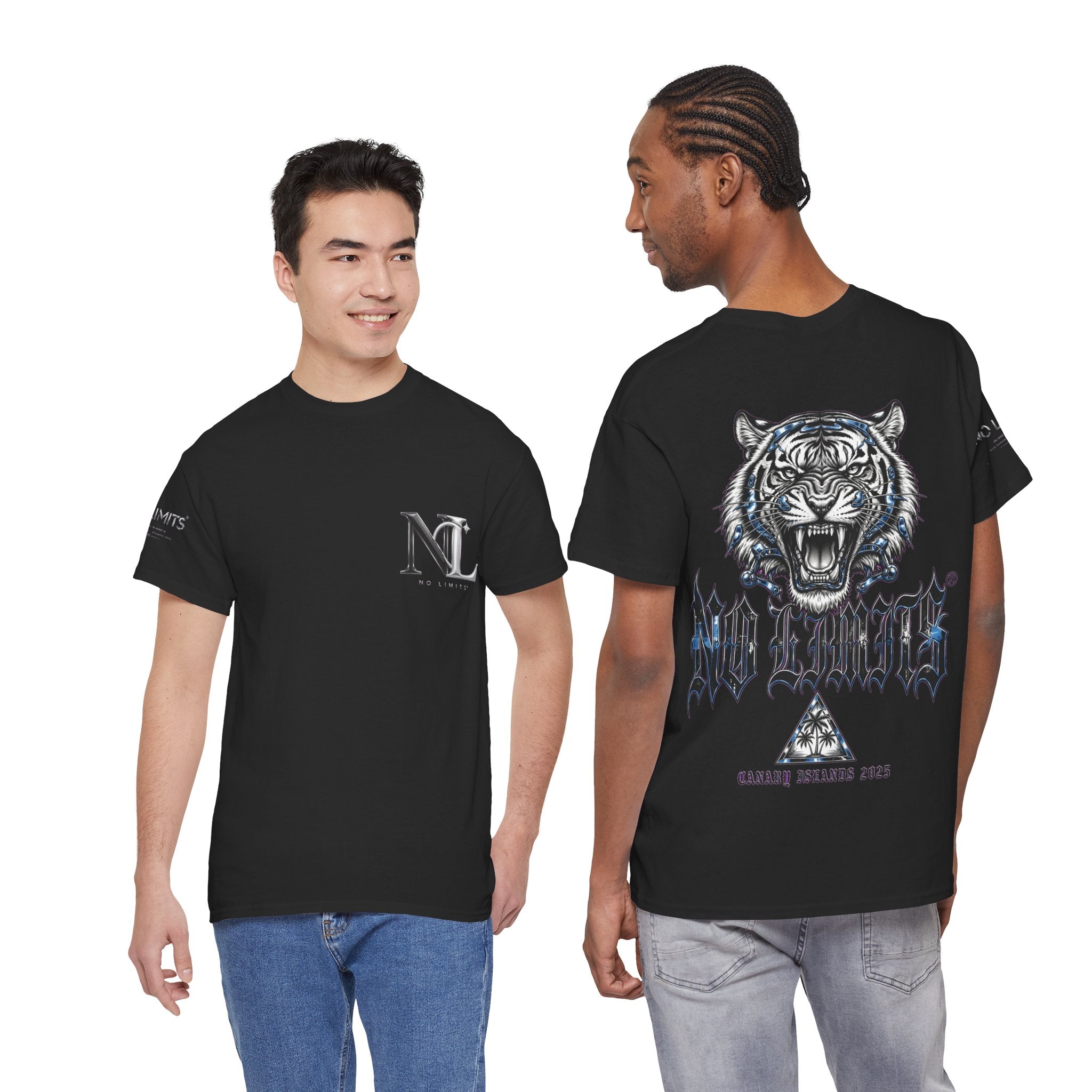 Roaring Tiger Graphic Tee — NL Logo Back-Print Streetwear