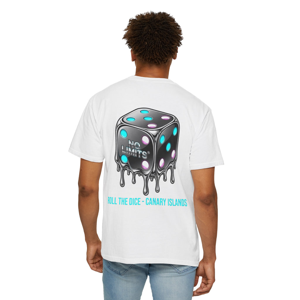 Melting Dice T-Shirt — "No Limits" Canary Islands Graphic Tee