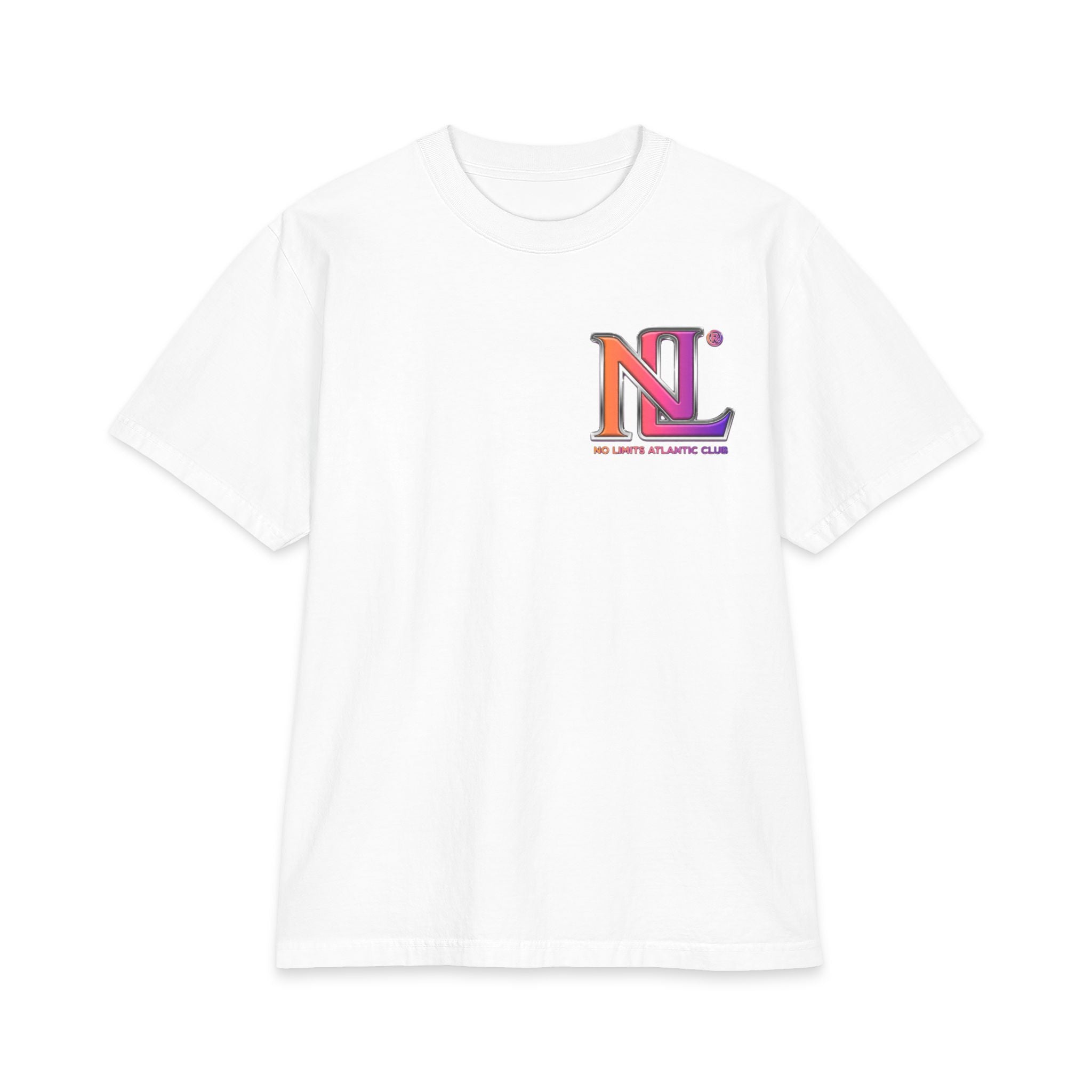 No Lights Atlantic Club Logo T‑Shirt — Retro Gradient NL Chest & Back Tee
