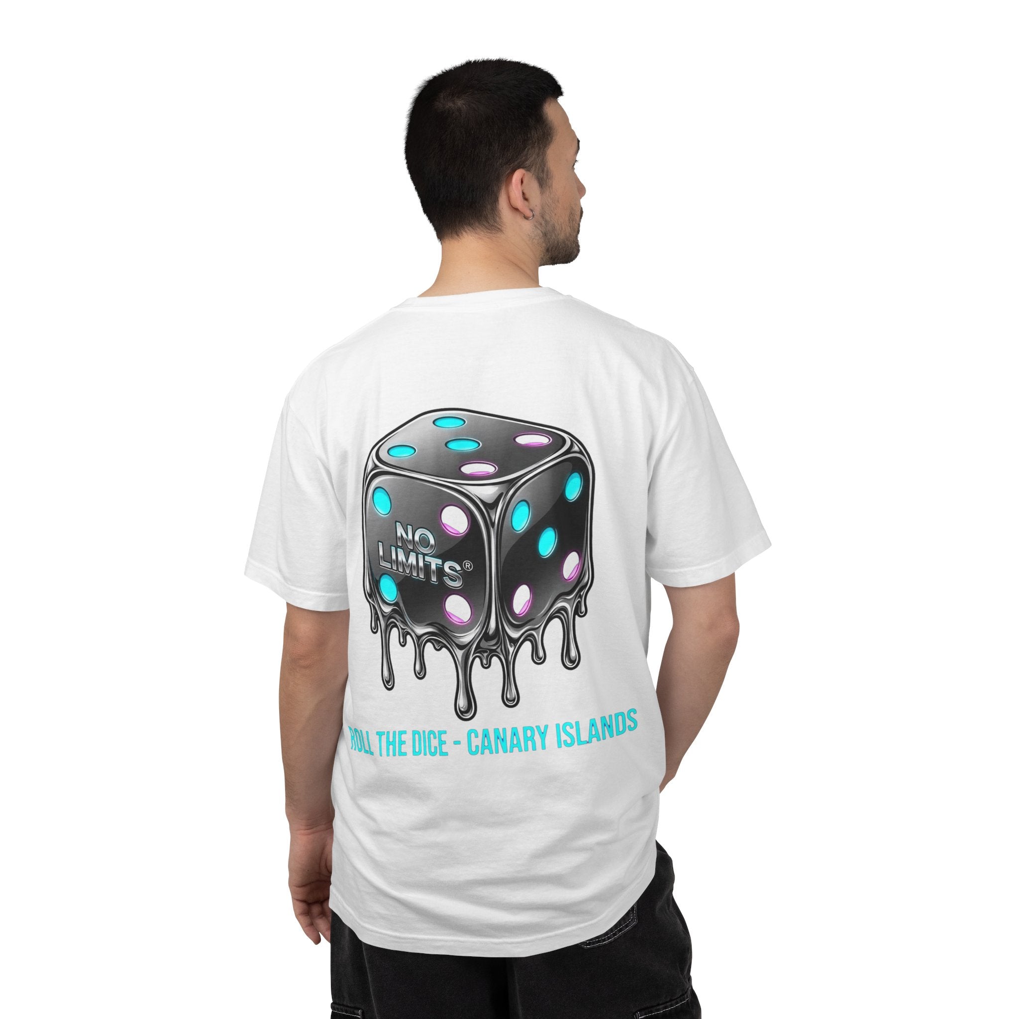 Melting Dice T-Shirt — "No Limits" Canary Islands Graphic Tee
