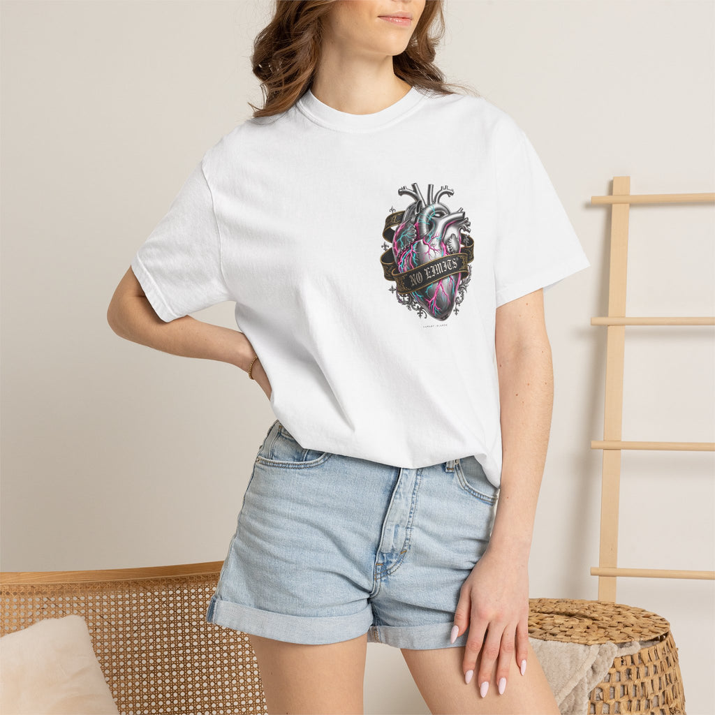 Anatomical Heart Graphic Tee — 'No Lovers' Vintage Tattoo Style T-Shirt