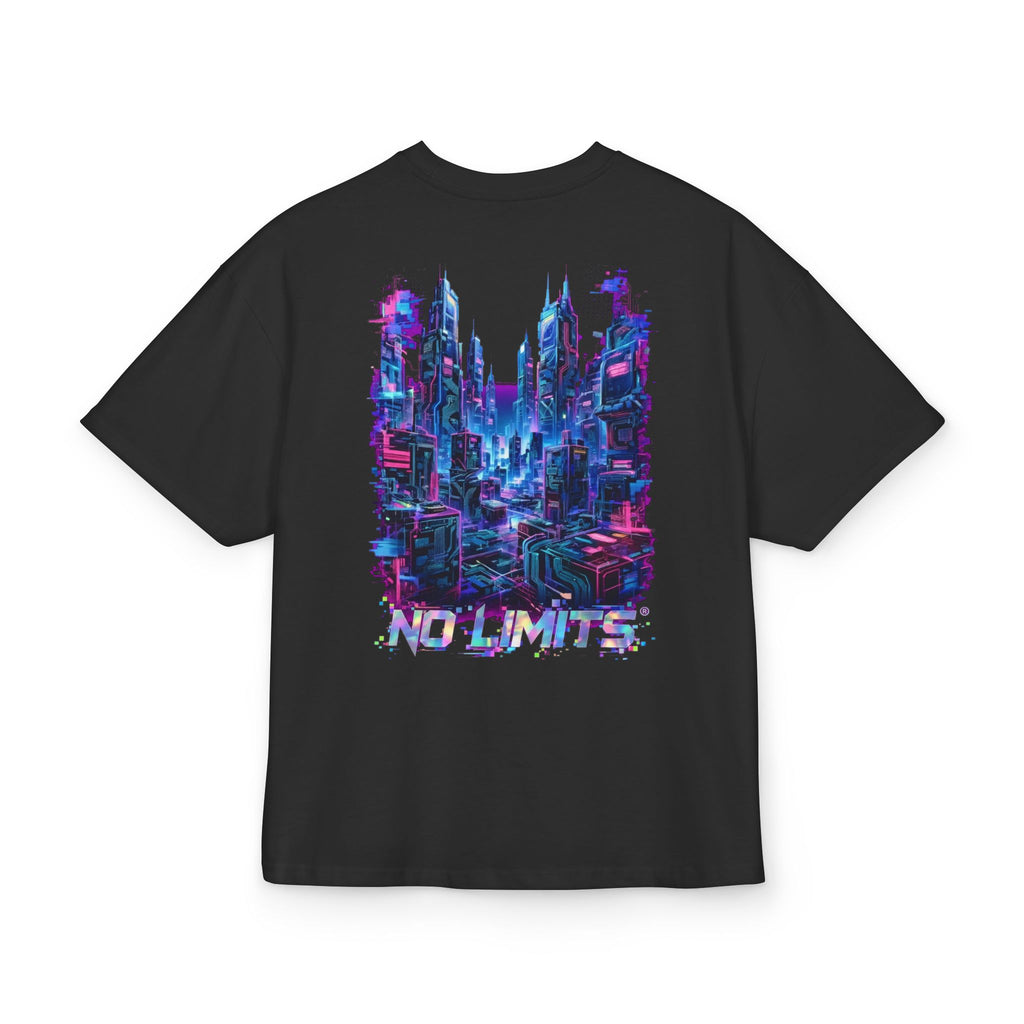 No Limits Cityscape Tee — Cyberpunk Skyline Graphic T-Shirt
