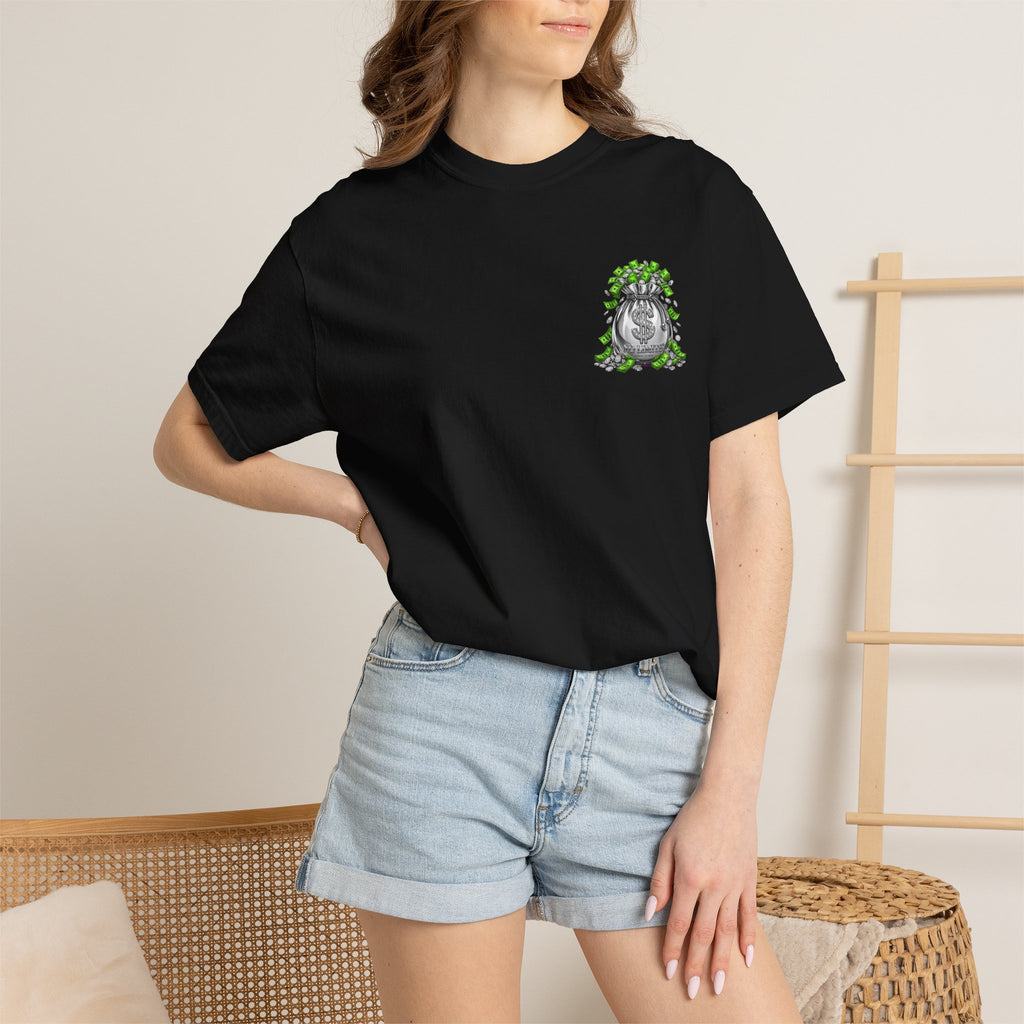 Money Bag Graphic T-Shirt — Dollar Sign Cash Crew Tee