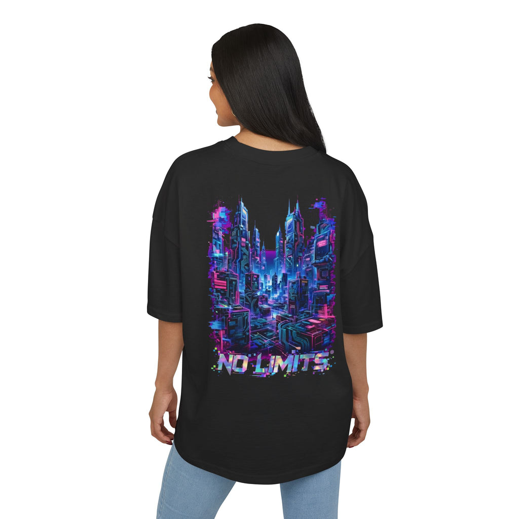 No Limits Cityscape Tee — Cyberpunk Skyline Graphic T-Shirt