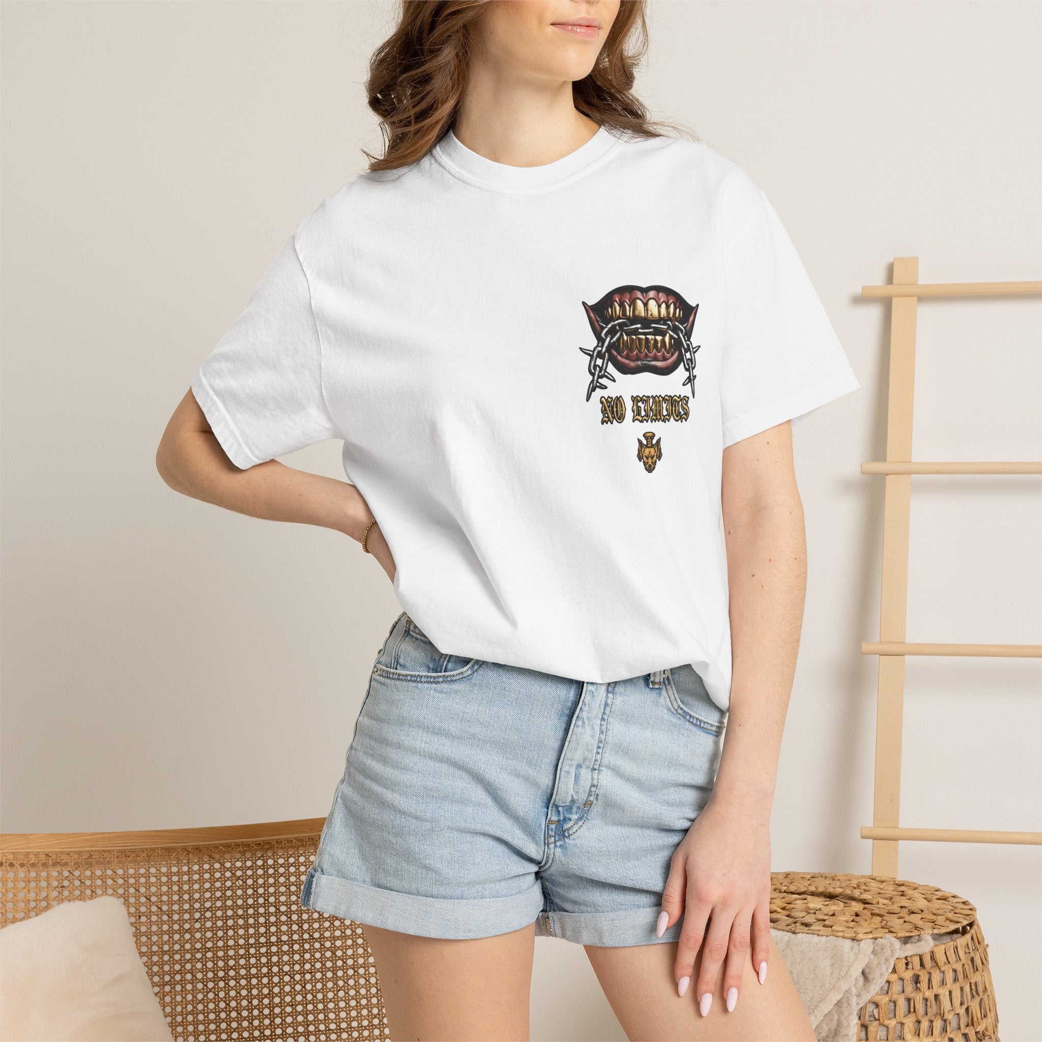 No Limits Hellhound Club T‑Shirt — Triple-Headed Wolf Graphic Tee
