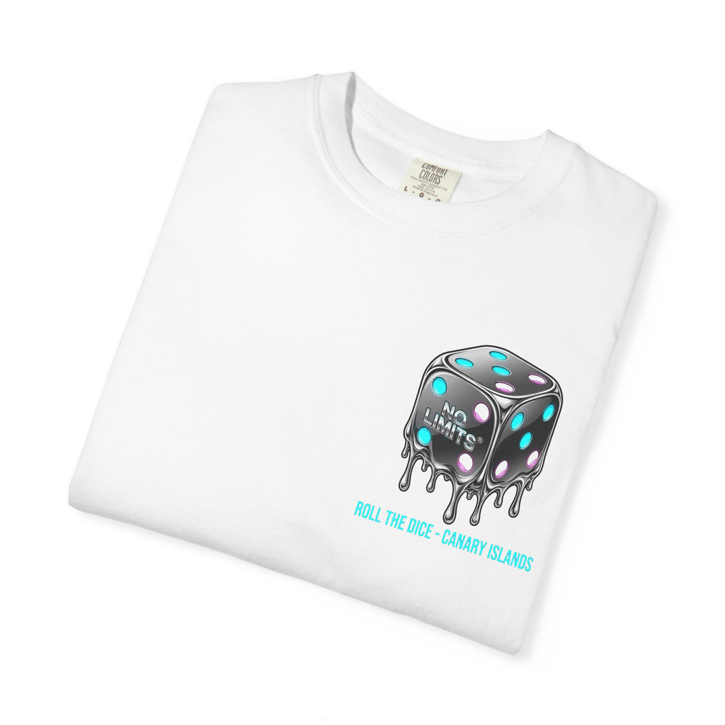 Melting Dice T-Shirt — "No Limits" Canary Islands Graphic Tee