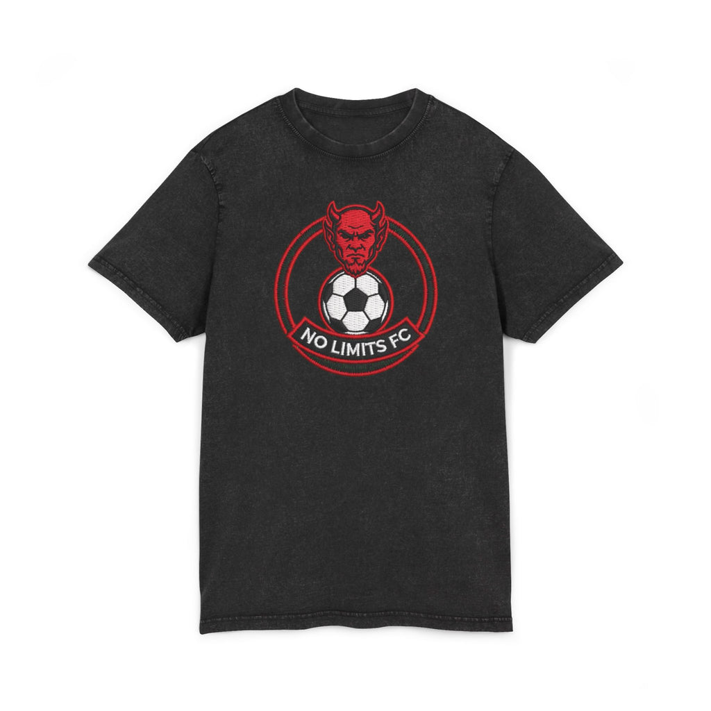 No Limits FC Acid Wash Tee — Devil Soccer Club Graphic T-Shirt