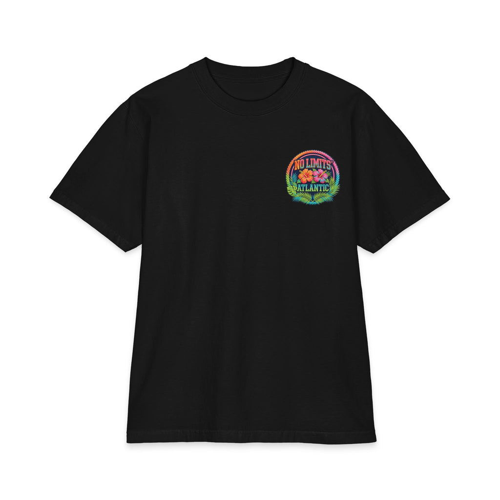 Tropical Compass T‑Shirt — Colorful Island Coordinates Graphic