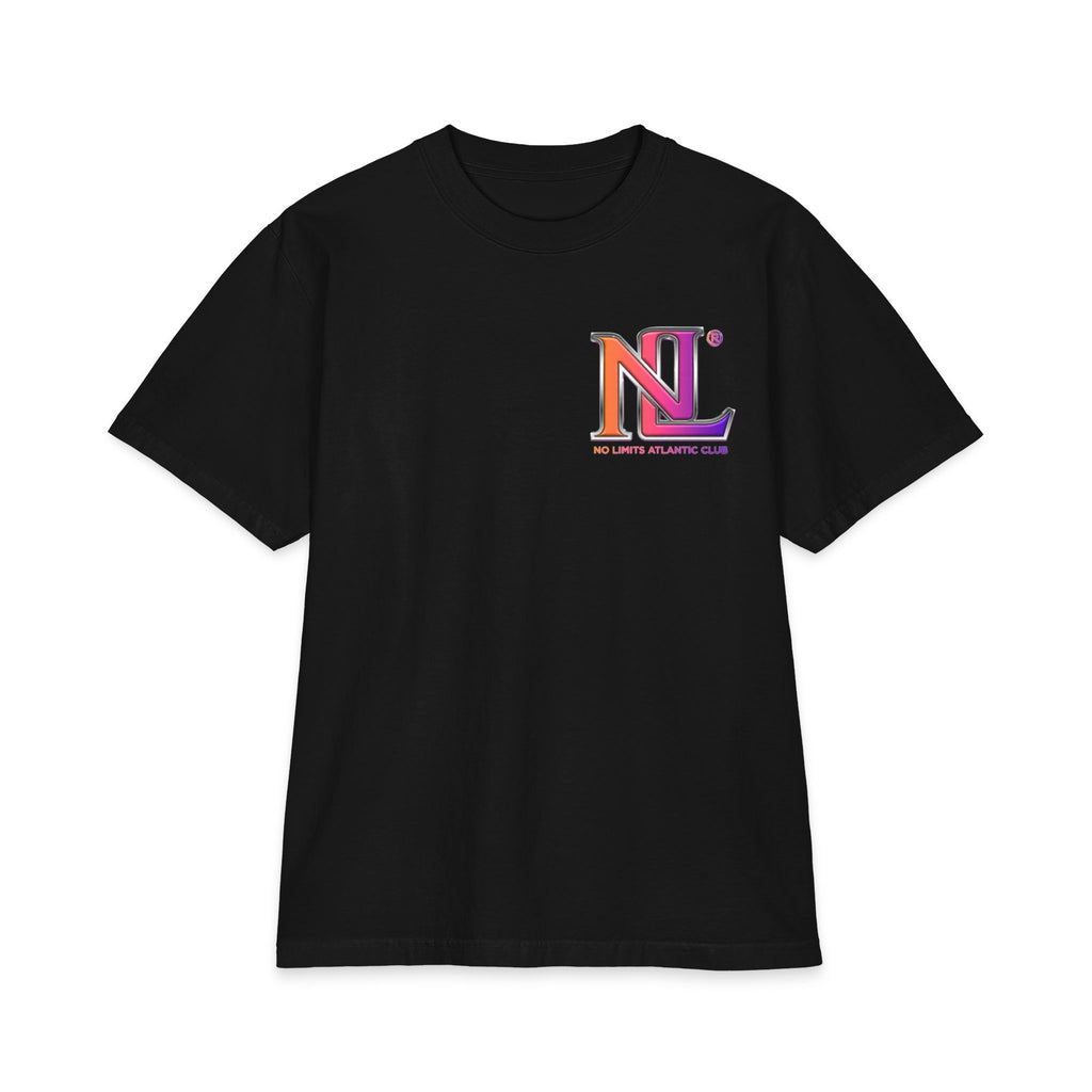 No Lights Atlantic Club Logo T‑Shirt — Retro Gradient NL Chest & Back Tee
