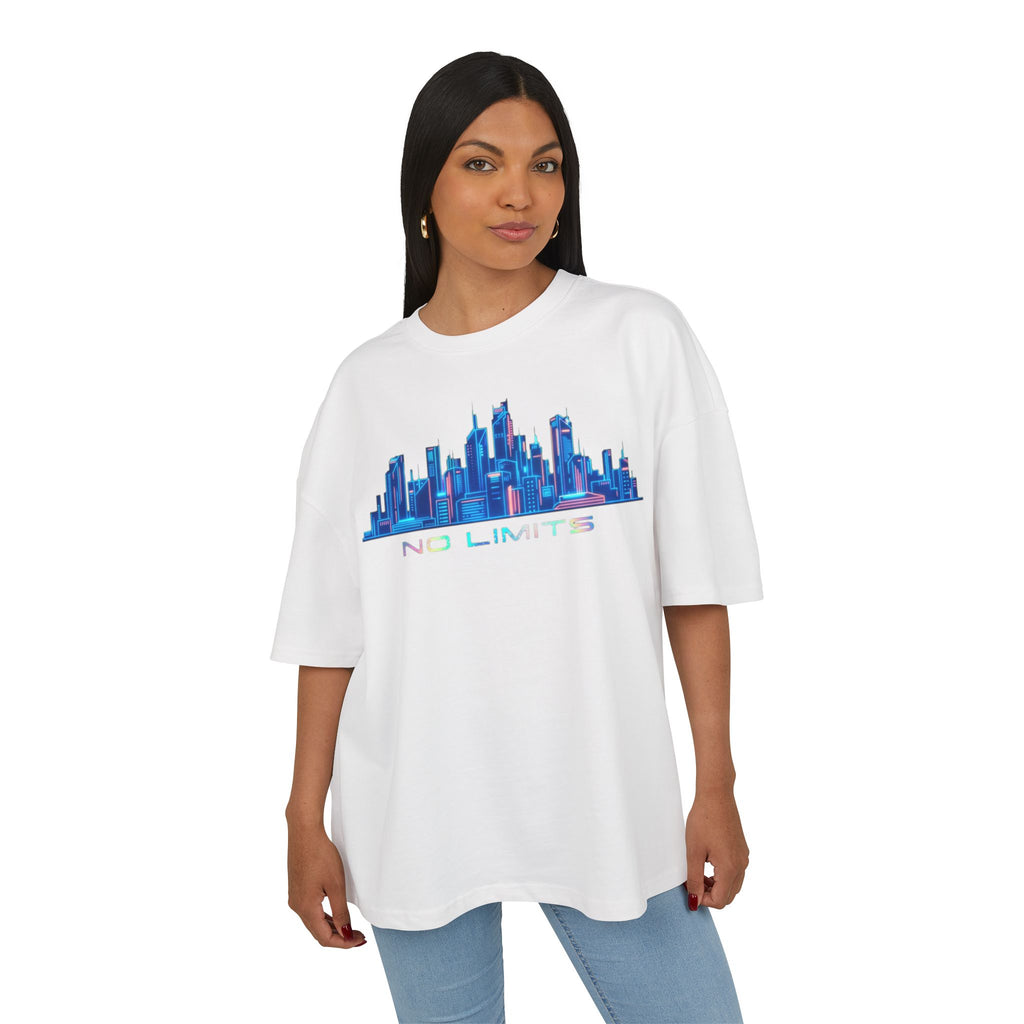 No Limits Cityscape Tee — Cyberpunk Skyline Graphic T-Shirt