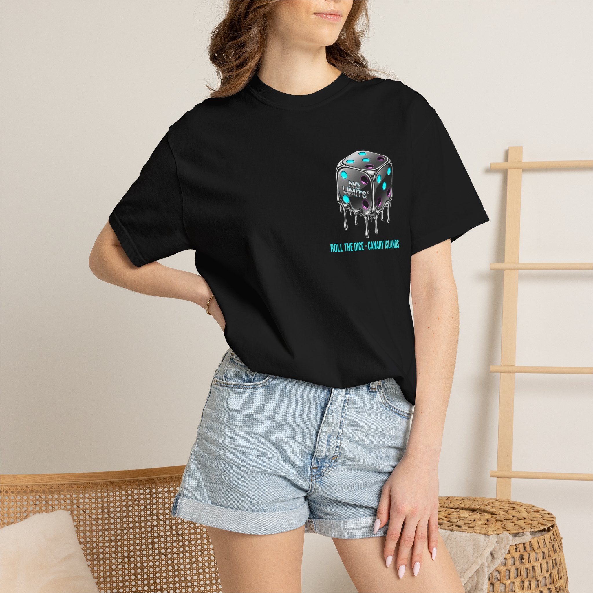 Melting Dice T-Shirt — "No Limits" Canary Islands Graphic Tee